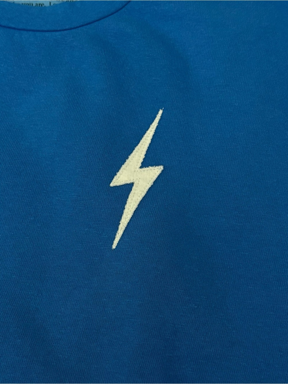 Aviator Nation Ocean Blue Lightning Bolt Stitch Crewneck Sweatshirt - Picture 4 of 6